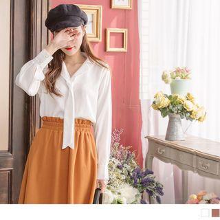 Tie Neck Chiffon Top