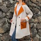 Two-tone Double-breasted Trench Coat