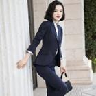 Single-breasted Blazer / Dress Pants / Long-sleeve Shirt / Set