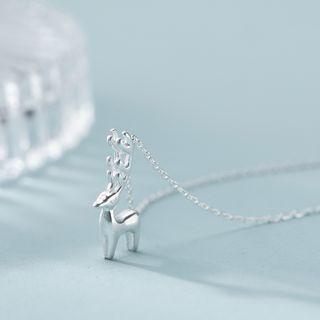Deer Pendant Necklace X101 - Silver - One Size
