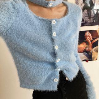 Fluffy Choker Cardigan
