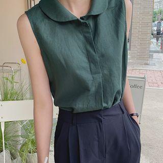 Round-collar Sleeveless Blouse