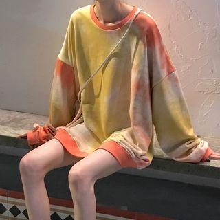 Long-sleeve Gradient Hooded Pullover As Shown In Figure - One Size