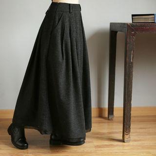 Plain Maxi A-line Skirt
