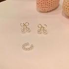 Bow Faux Pearl / Cuff Earring / Set