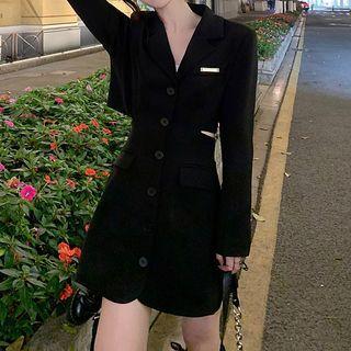 Cutout Bow Mini A-line Blazer Dress
