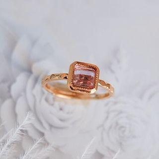 Rhinestone Ring Gold & Purple - One Size