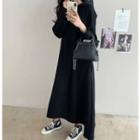 Hooded A-line Long Pullover Dress One Size