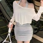 Long-sleeve Top / Halter Dress