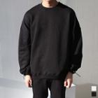 Drawcord Oversized Fleece-lined Sweatshirt