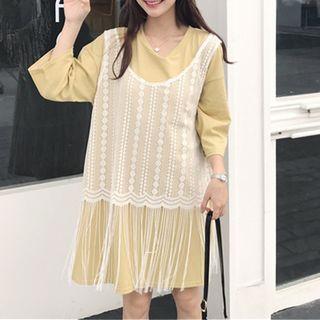 Set: T-shirt Dress + Vest