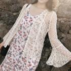 Elbow-sleeve Perforated Knit Light Jacket