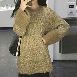 Furry Trim Long Sweater