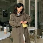 Stand-collar Hidden-button Mac Coat