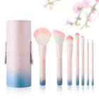 Set Of 7: Makeup Brushes With Case As Shown In Figure - One Size