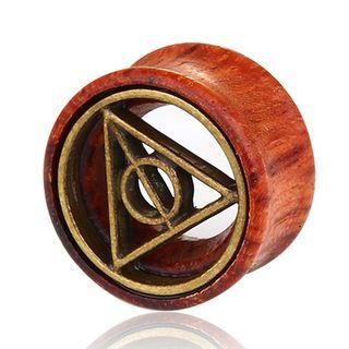 Wooden & Geometric Alloy Earring