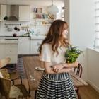 Frill-trim Eyelet Lace Top