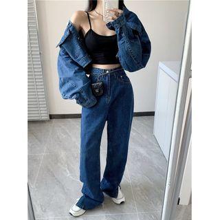 Loose-fit Denim Jacket / Side-slit Jeans (various Designs)
