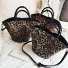 Leopard Faux Leather Bucket Bag