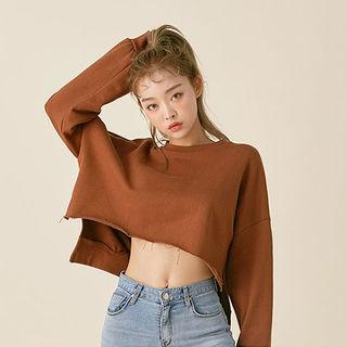 Drop-shoulder Cropped Sweatshirt