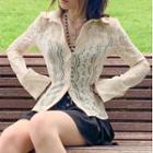 Long-sleeve Lace Button-up Shirt