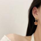 Asymmetrical Floral Drop Earring E4611 - 1 Pair - Gold - One Size