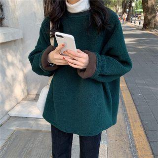 Fleece Round-neck Long-sleeve Pullover