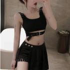 Cropped Tank Top / High-waist Skort