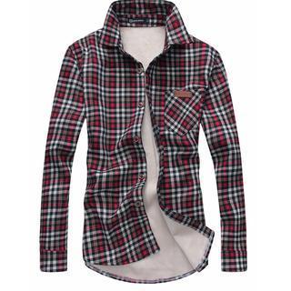 Long-sleeve Fleece-lined Check Shirt