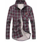 Long-sleeve Fleece-lined Check Shirt