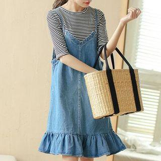 Denim Strappy Jumper Dress