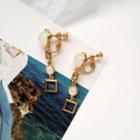 Resin Bead Alloy Square Dangle Earring