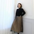 Dot Tulle Pleat Velvet Two-way Skirt