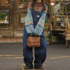 Printed Sweater / Denim Dungaree