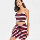 Set: Striped Camisole Top + Striped Pencil Skirt
