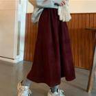 Corduroy Midi A-line Skirt One Size - One Size