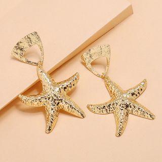 Alloy Starfish Dangle Earring 1 Pair - Gold - One Size