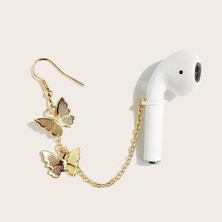 Butterfly Airpods Retainer Earring 1 Pc - Gold - One Size