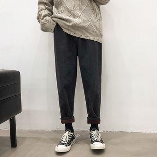 Elastic-waist Fleece-lined Jeans