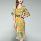 Set: Sleeveless Floral Sun Dress + Slipdress
