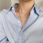 Metal Bar Choker Necklace Rose Gold - One Size