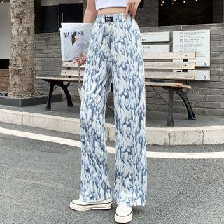 High-waist Print Wide-leg Pants