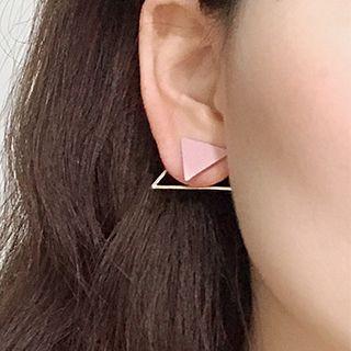 Geometric Alloy Bow / Triangle Earring
