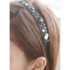 Rhinestone Faux-leather Headband