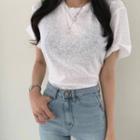 Short-sleeve Tie-up Back T-shirt