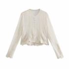 Long-sleeve Lace Hem Top