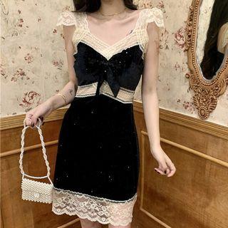 Lace Panel A-line Dress / Camisole Top