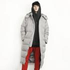 Detachable Hoodie Zip-up Long Duck-down Padded Jacket