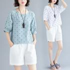Dotted Round-neck Short-sleeve T Shirt