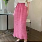 Lace Textured Maxi Skirt Pink - One Size